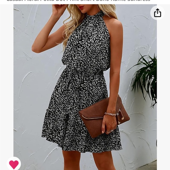 Polka dot summer halter dress - Picture 4 of 5